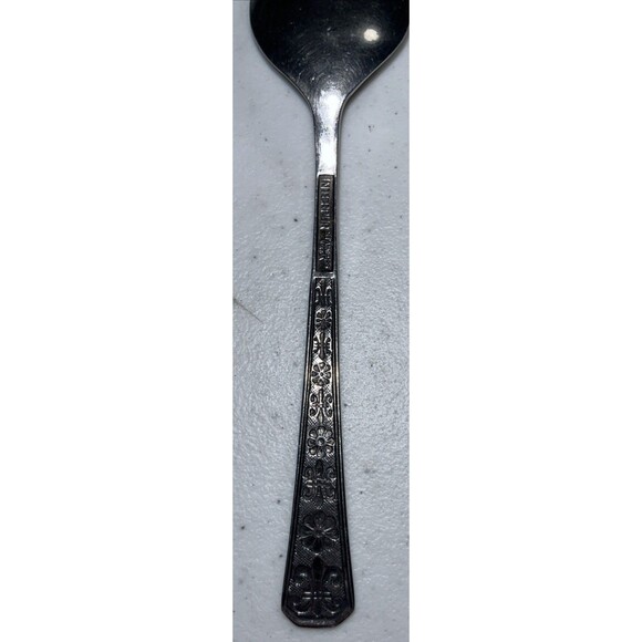 Interpur FLORENZ Stainless 1 Petal Black Textured Spoon ~6.5” - Picture 6 of 7